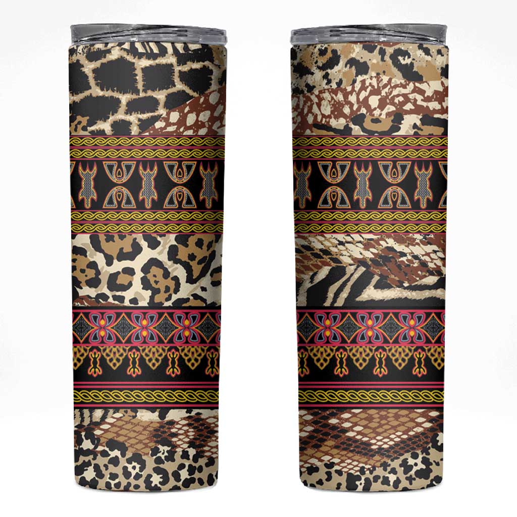Cameroon Toghu Skinny Tumbler Wild Animal Skins Seamless Pattern