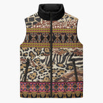 Cameroon Toghu Sleeveless Puffer Jacket Wild Animal Skins Seamless Pattern