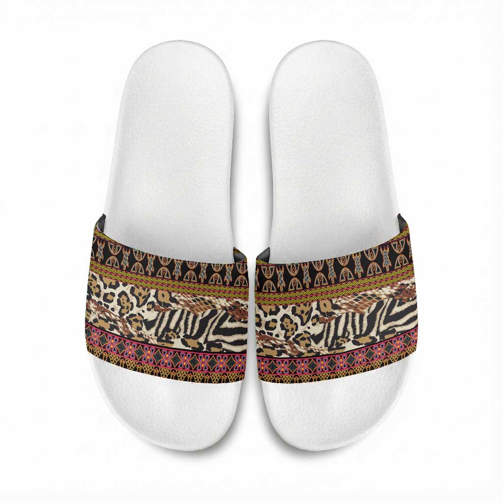 Cameroon Toghu Slide Sandals Wild Animal Skins Seamless Pattern