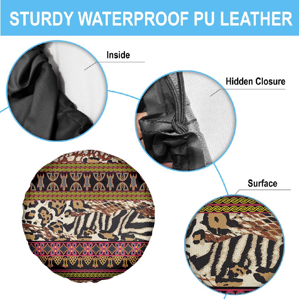 Cameroon Toghu Spare Tire Cover Wild Animal Skins Seamless Pattern