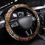 Cameroon Toghu Steering Wheel Cover Wild Animal Skins Seamless Pattern