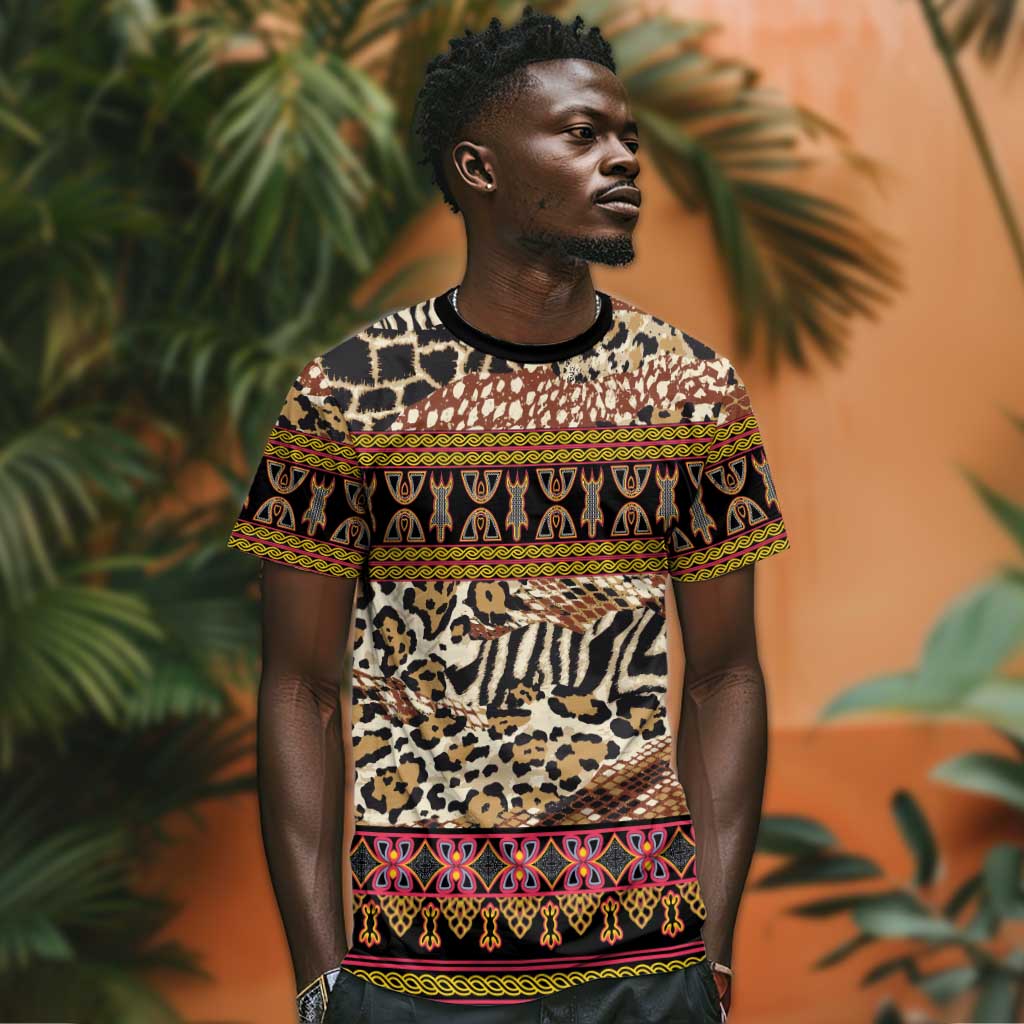 Cameroon Toghu T shirt Wild Animal Skins Seamless Pattern