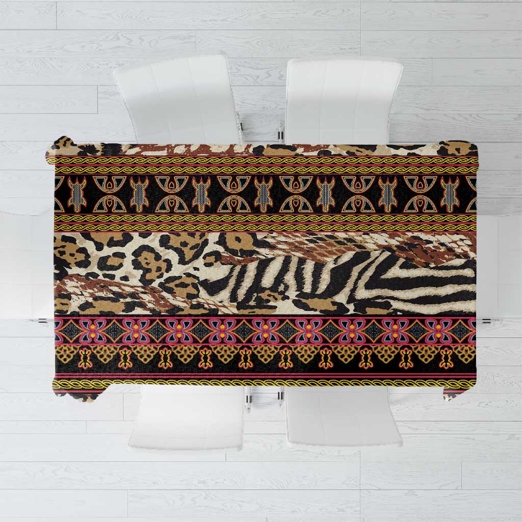 Cameroon Toghu Tablecloth Wild Animal Skins Seamless Pattern