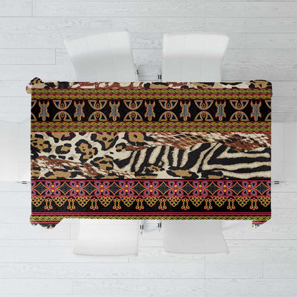 Cameroon Toghu Tablecloth Wild Animal Skins Seamless Pattern