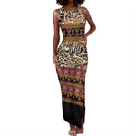 Cameroon Toghu Tank Maxi Dress Wild Animal Skins Seamless Pattern