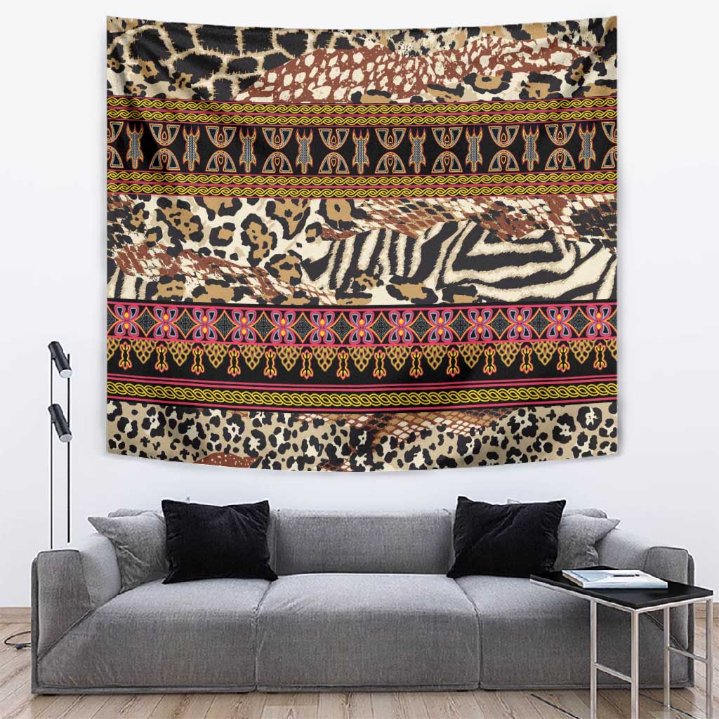 Cameroon Toghu Tapestry Wild Animal Skins Seamless Pattern