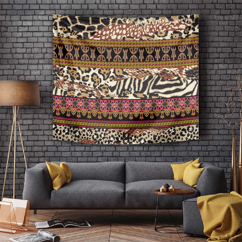 Cameroon Toghu Tapestry Wild Animal Skins Seamless Pattern