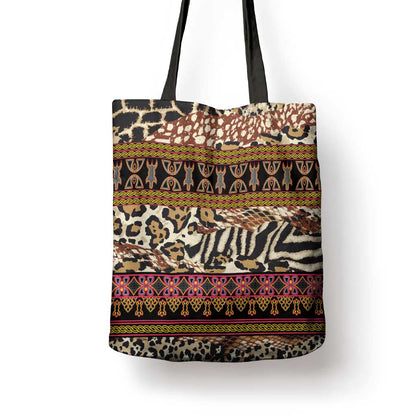 Cameroon Toghu Tote Bag Wild Animal Skins Seamless Pattern