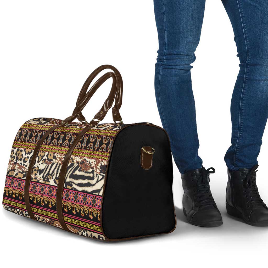 Cameroon Toghu Travel Bag Wild Animal Skins Seamless Pattern