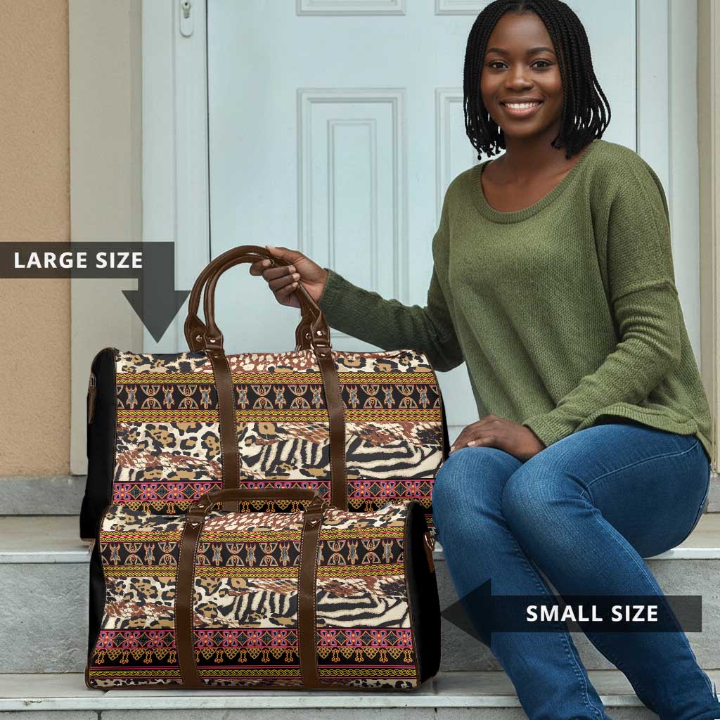 Cameroon Toghu Travel Bag Wild Animal Skins Seamless Pattern