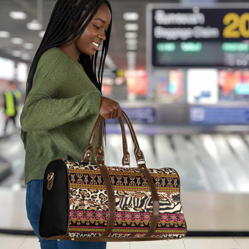Cameroon Toghu Travel Bag Wild Animal Skins Seamless Pattern