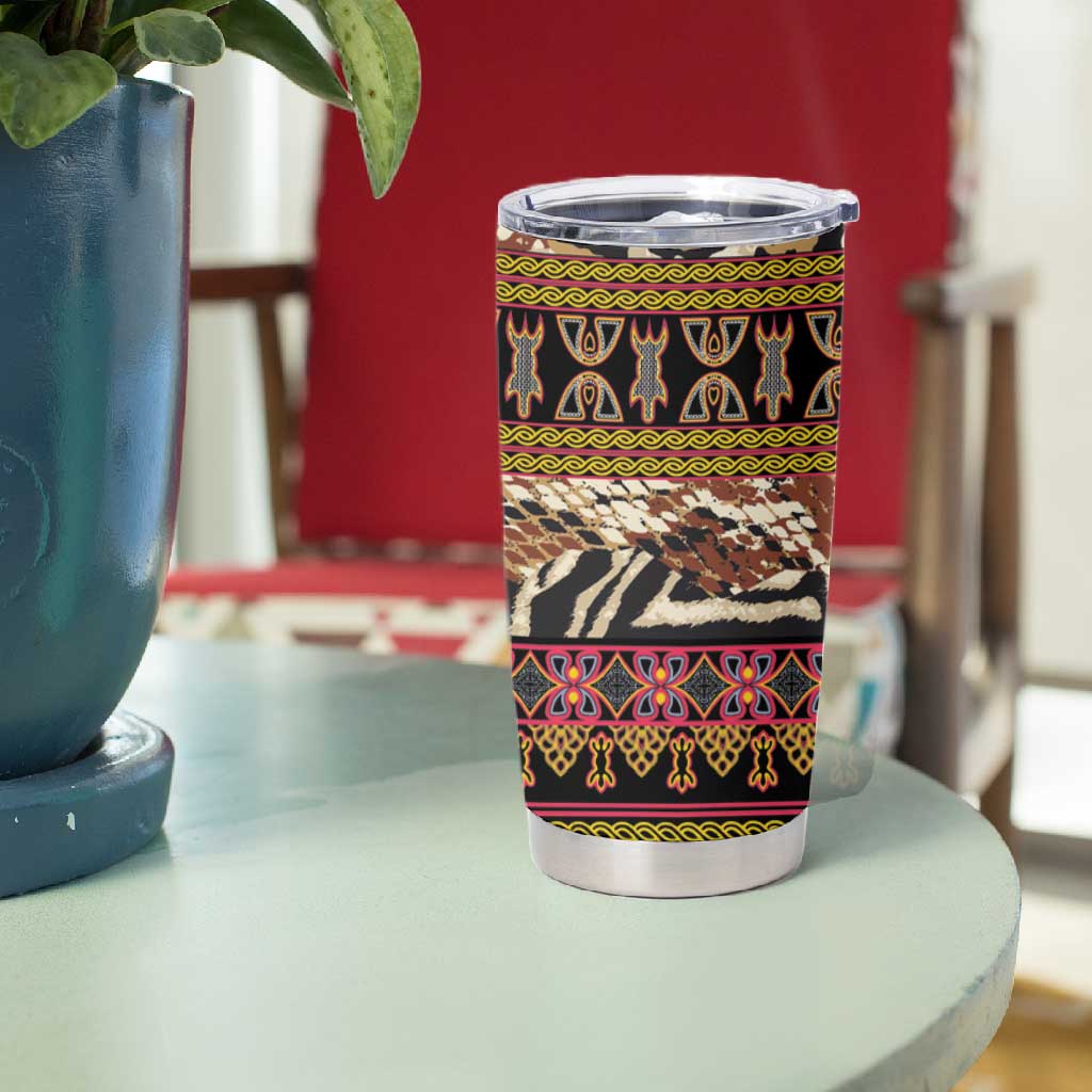 Cameroon Toghu Tumbler Cup Wild Animal Skins Seamless Pattern