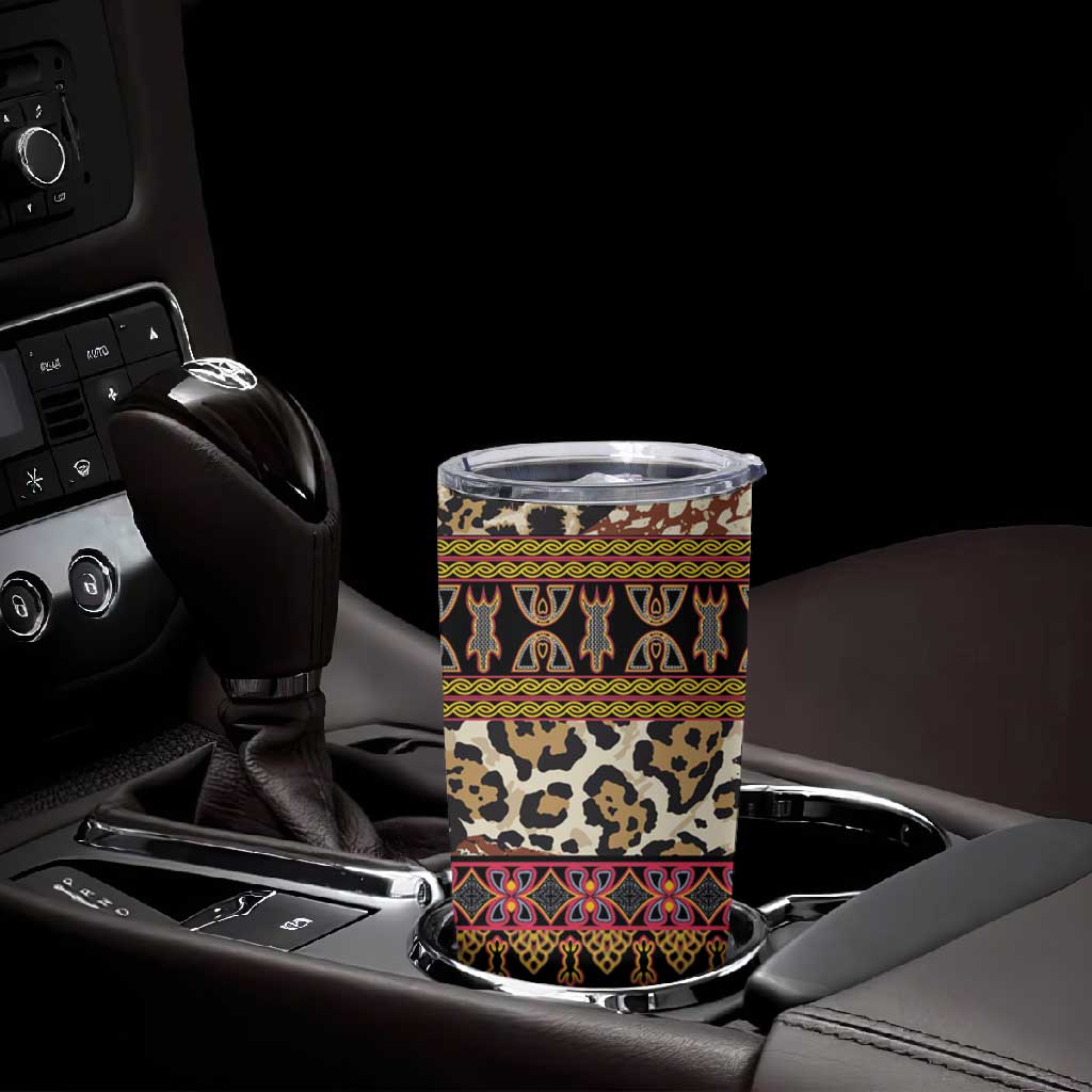 Cameroon Toghu Tumbler Cup Wild Animal Skins Seamless Pattern