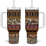 Cameroon Toghu Tumbler With Handle Wild Animal Skins Seamless Pattern
