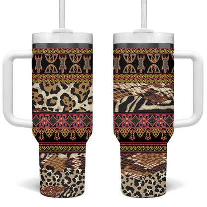 Cameroon Toghu Tumbler With Handle Wild Animal Skins Seamless Pattern