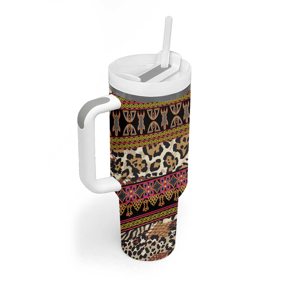 Cameroon Toghu Tumbler With Handle Wild Animal Skins Seamless Pattern