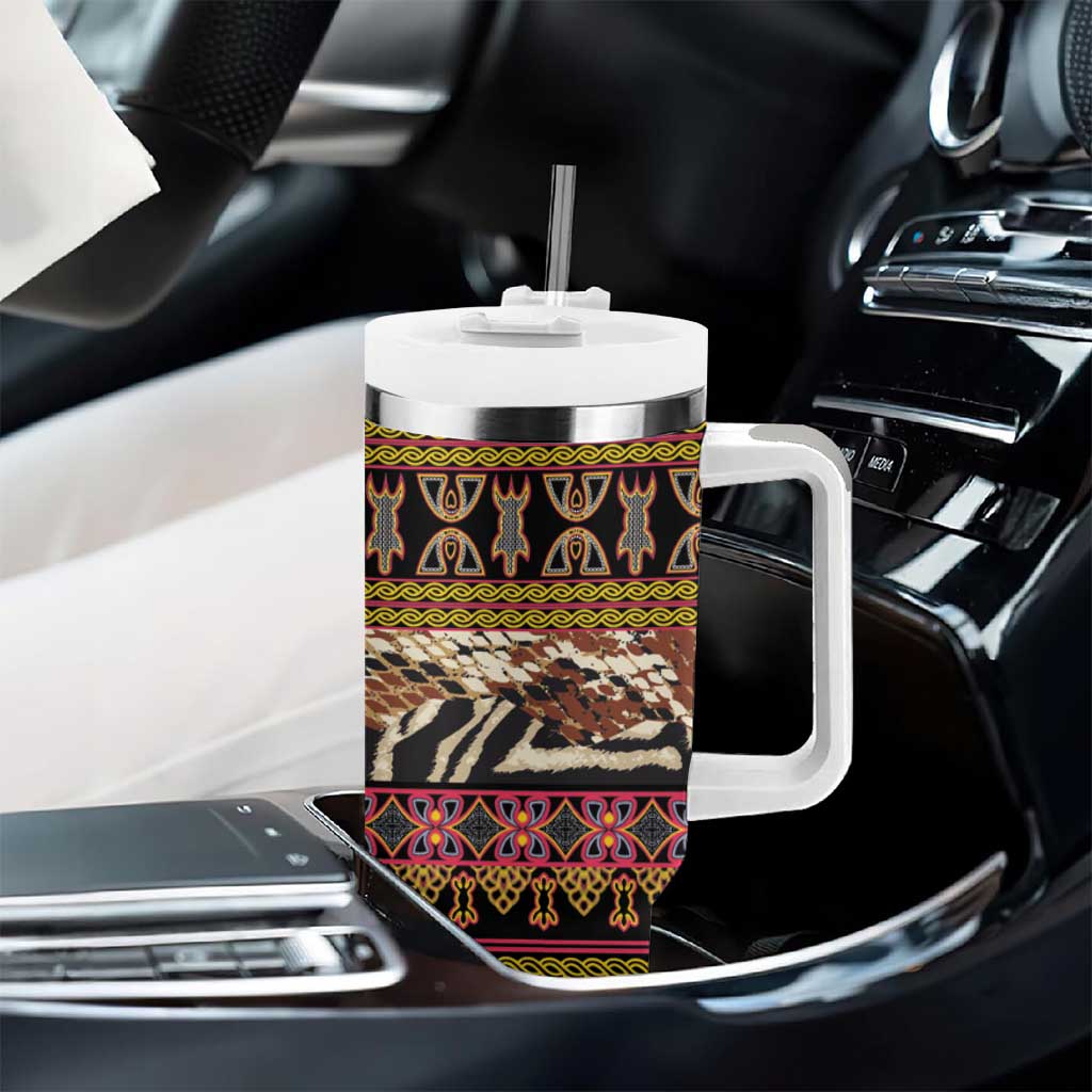 Cameroon Toghu Tumbler With Handle Wild Animal Skins Seamless Pattern