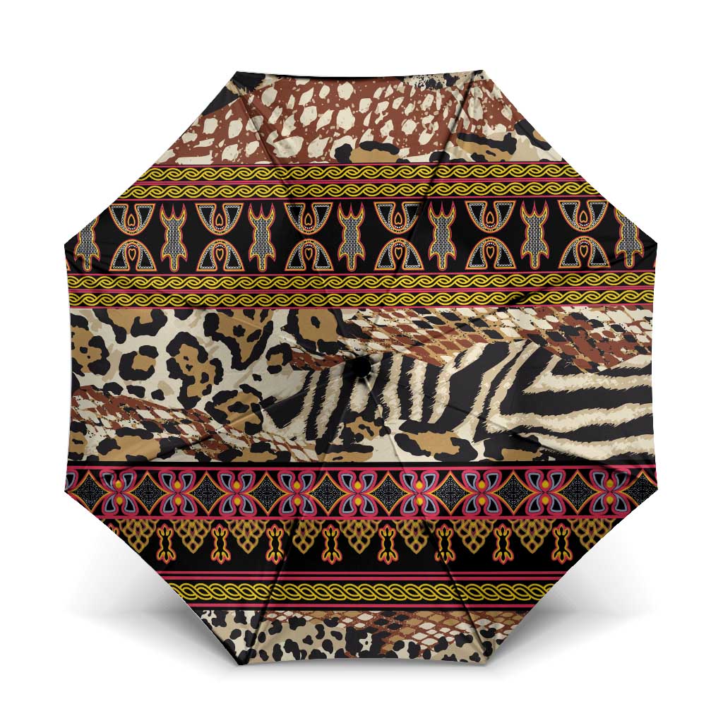 Cameroon Toghu Umbrella Wild Animal Skins Seamless Pattern