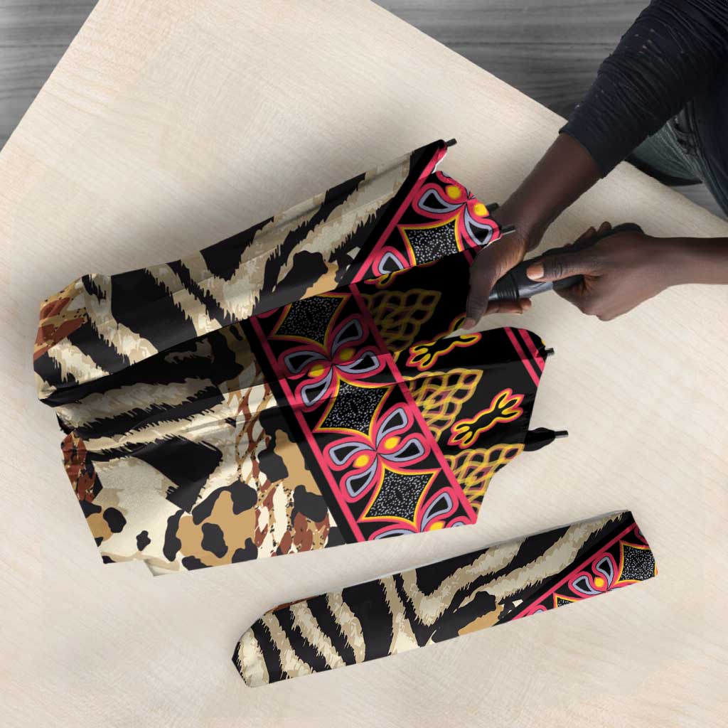 Cameroon Toghu Umbrella Wild Animal Skins Seamless Pattern