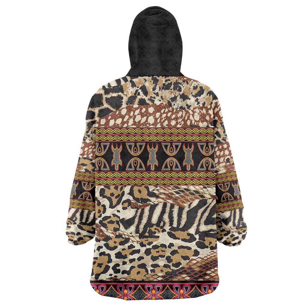 Cameroon Toghu Wearable Blanket Hoodie Wild Animal Skins Seamless Pattern