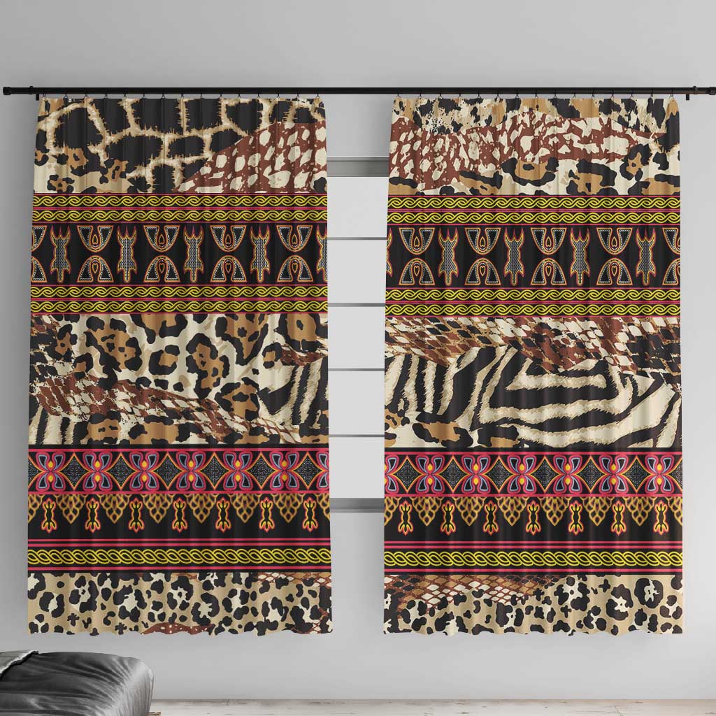 Cameroon Toghu Window Curtain Wild Animal Skins Seamless Pattern