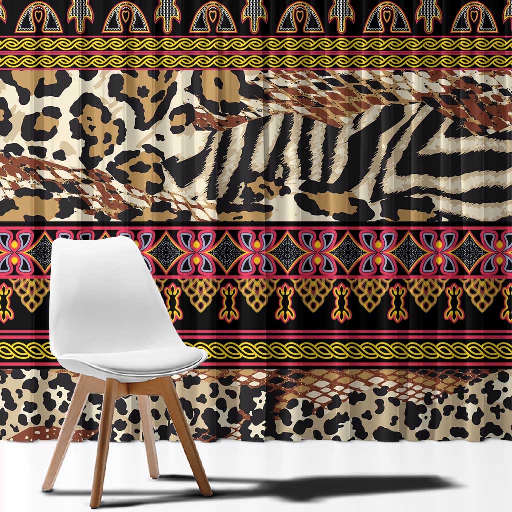 Cameroon Toghu Window Curtain Wild Animal Skins Seamless Pattern