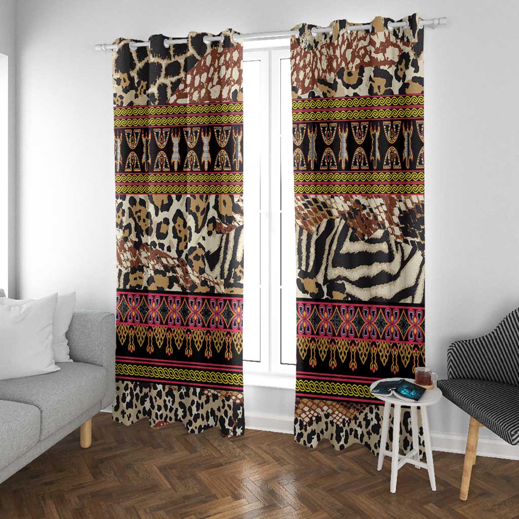 Cameroon Toghu Window Curtain Wild Animal Skins Seamless Pattern