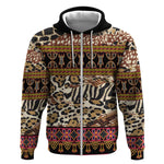 Cameroon Toghu Zip Hoodie Wild Animal Skins Seamless Pattern