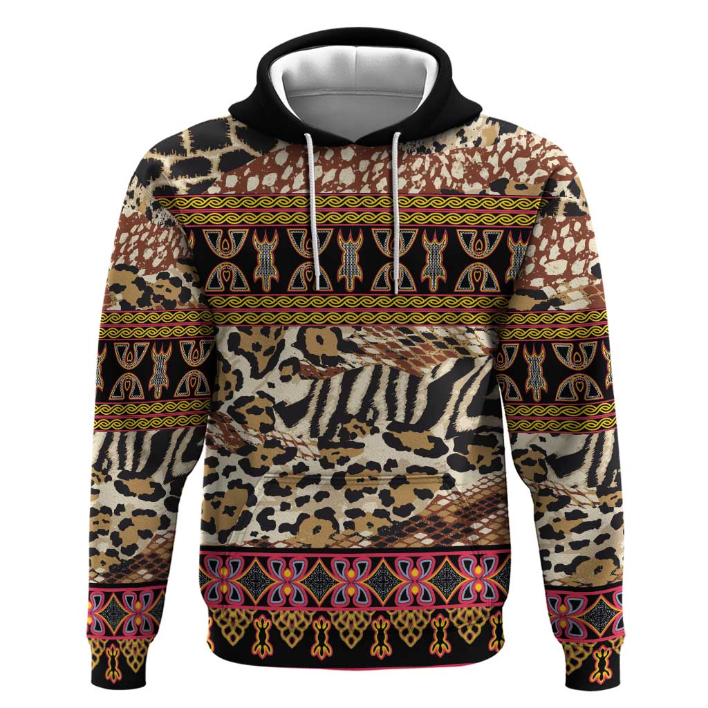Cameroon Toghu Zip Hoodie Wild Animal Skins Seamless Pattern