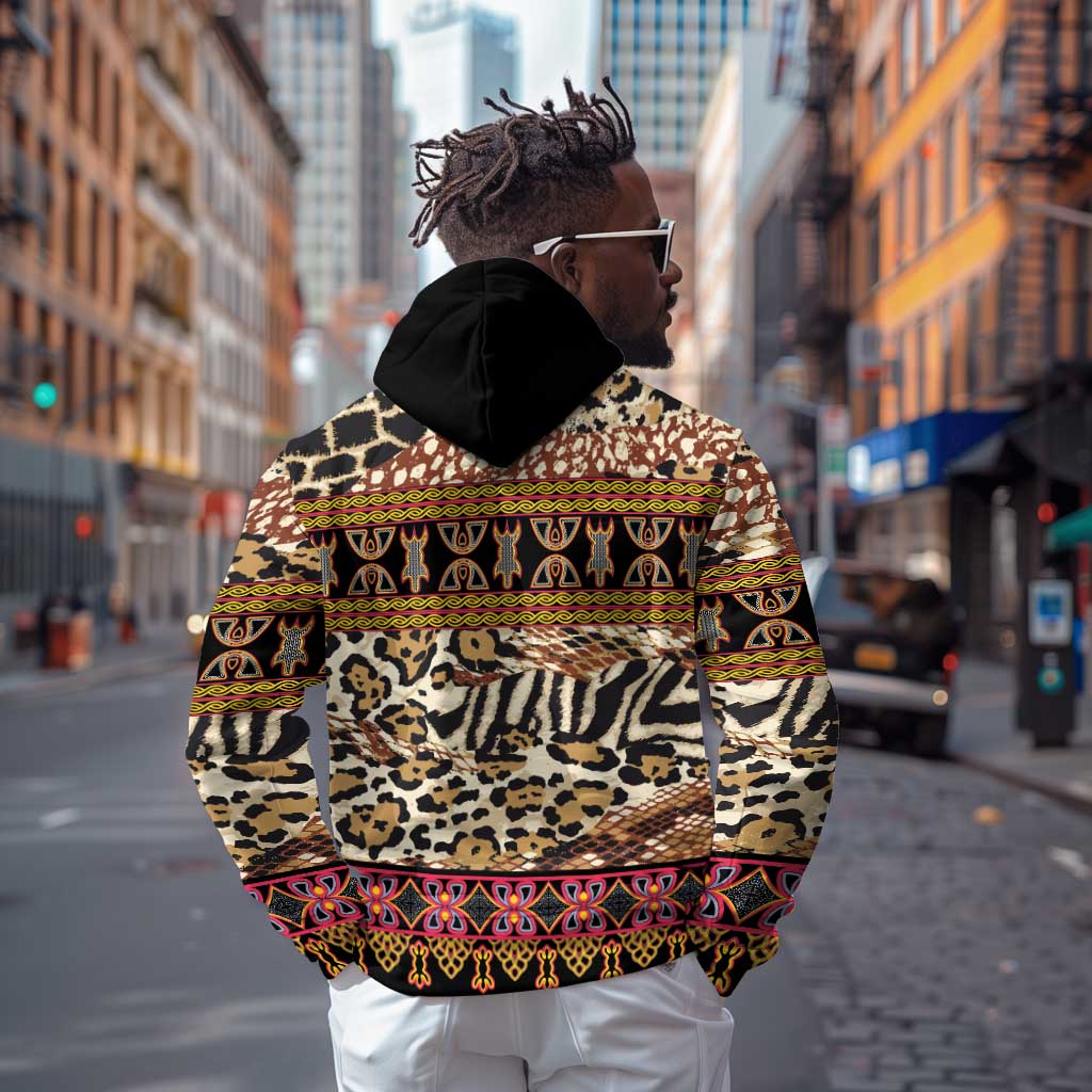 Cameroon Toghu Zip Hoodie Wild Animal Skins Seamless Pattern