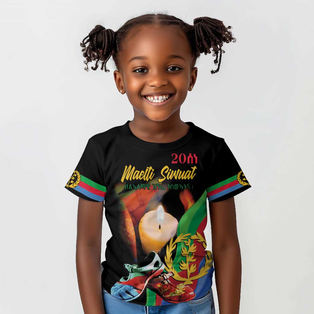 Personalized Afro-Eritrea Maelti Siwuat Kid T shirt Shida Shoes Glory To Our Martyrs Eritrea