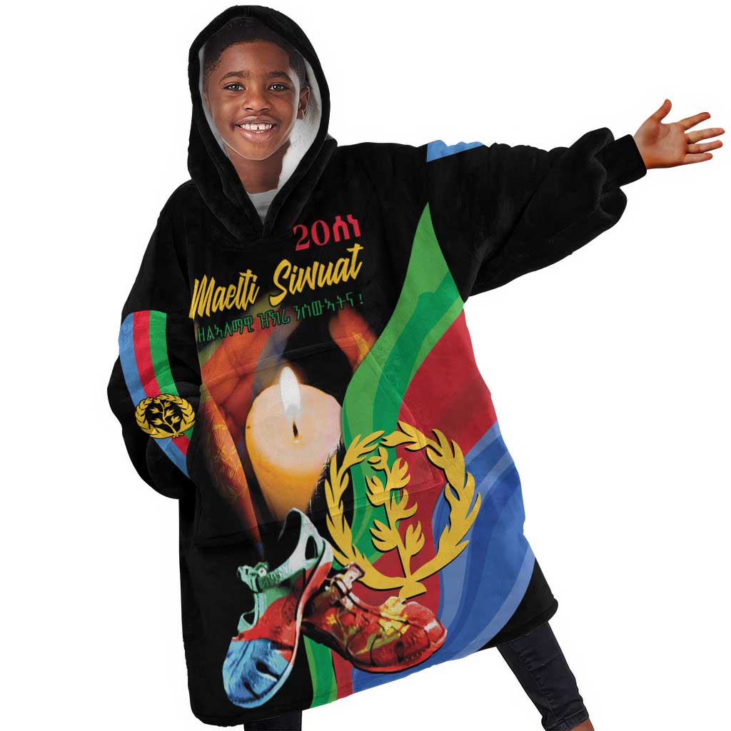 Personalized Afro-Eritrea Maelti Siwuat Kid Wearable Blanket Hoodie Shida Shoes Glory To Our Martyrs Eritrea