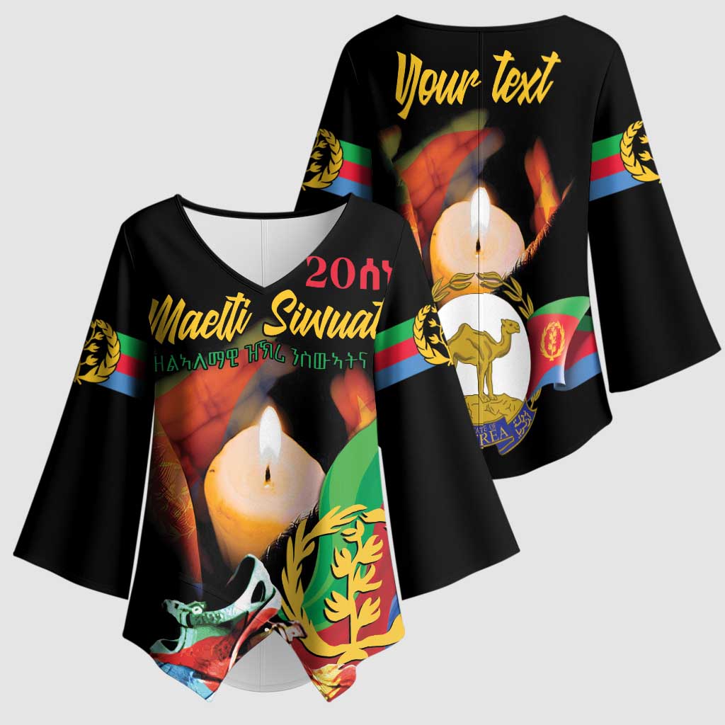 Personalized Eritrea Maelti Siwuat Kimono Sleeve Blouse Shida Shoes Glory To Our Martyrs Eritrea