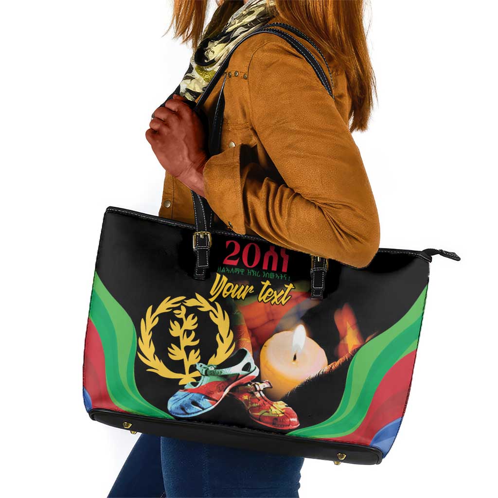 Personalized Afro-Eritrea Maelti Siwuat Leather Tote Bag Shida Shoes Glory To Our Martyrs Eritrea