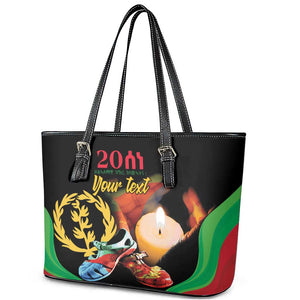 Personalized Afro-Eritrea Maelti Siwuat Leather Tote Bag Shida Shoes Glory To Our Martyrs Eritrea