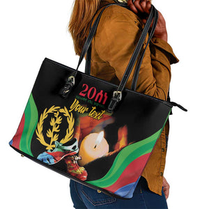 Personalized Afro-Eritrea Maelti Siwuat Leather Tote Bag Shida Shoes Glory To Our Martyrs Eritrea