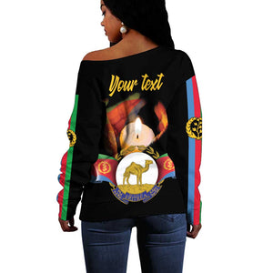 Personalized Afro-Eritrea Maelti Siwuat Off Shoulder Sweater Shida Shoes Glory To Our Martyrs Eritrea