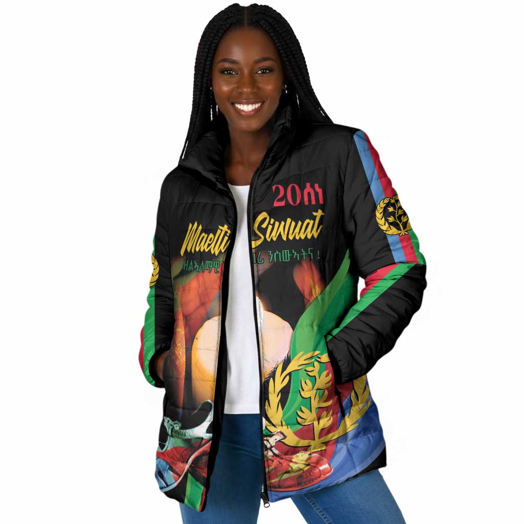 Personalized Eritrea Maelti Siwuat Padded Jacket Shida Shoes Glory To Our Martyrs Eritrea