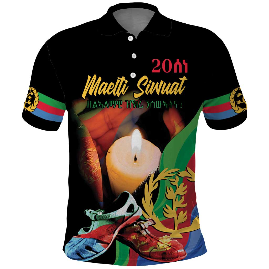 Personalized Afro-Eritrea Maelti Siwuat Polo Shirt Shida Shoes Glory To Our Martyrs Eritrea