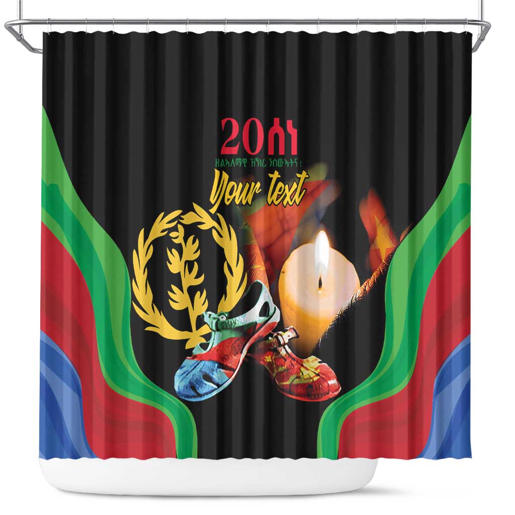 Personalized Afro-Eritrea Maelti Siwuat Shower Curtain Shida Shoes Glory To Our Martyrs Eritrea