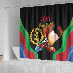 Personalized Afro-Eritrea Maelti Siwuat Shower Curtain Shida Shoes Glory To Our Martyrs Eritrea