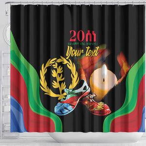 Personalized Afro-Eritrea Maelti Siwuat Shower Curtain Shida Shoes Glory To Our Martyrs Eritrea