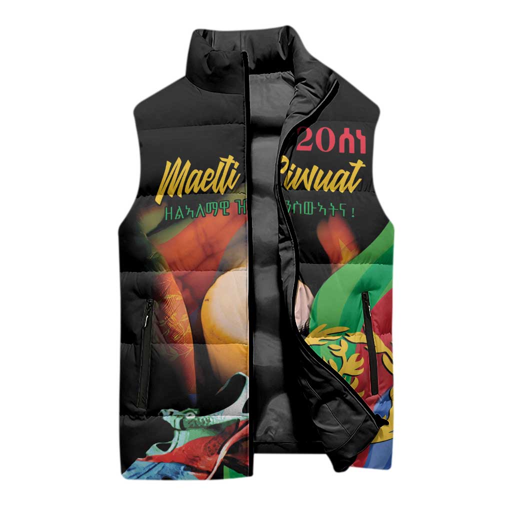Personalized Eritrea Maelti Siwuat Sleeveless Puffer Jacket Shida Shoes Glory To Our Martyrs Eritrea