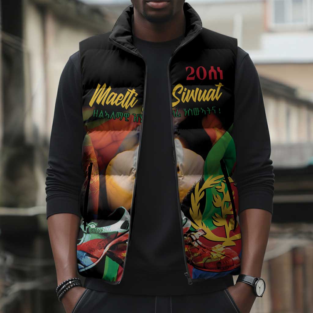 Personalized Eritrea Maelti Siwuat Sleeveless Puffer Jacket Shida Shoes Glory To Our Martyrs Eritrea