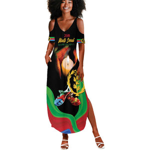 Personalized Afro-Eritrea Maelti Siwuat Summer Maxi Dress Shida Shoes Glory To Our Martyrs Eritrea