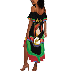 Personalized Afro-Eritrea Maelti Siwuat Summer Maxi Dress Shida Shoes Glory To Our Martyrs Eritrea