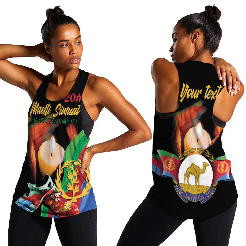 Personalized Afro-Eritrea Maelti Siwuat Women Racerback Tank Shida Shoes Glory To Our Martyrs Eritrea