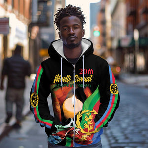 Personalized Afro-Eritrea Maelti Siwuat Zip Hoodie Shida Shoes Glory To Our Martyrs Eritrea