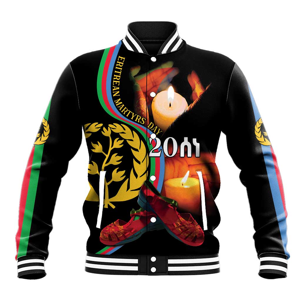 Personalized Afro-Eritrea Maelti Siwuat Baseball Jacket Candle Vigil Glory To Our Martyrs Eritrea