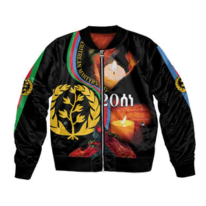 Personalized Afro-Eritrea Maelti Siwuat Bomber Jacket Candle Vigil Glory To Our Martyrs Eritrea